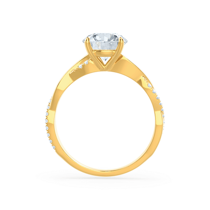 1 CT Round Twisted Pave Moissanite Engagement Ring