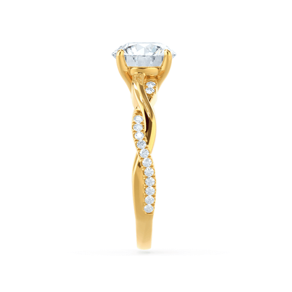 1 CT Round Twisted Pave Moissanite Engagement Ring