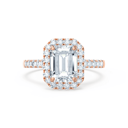 1.01 CT Emerald Halo & Pave Moissanite Engagement Ring