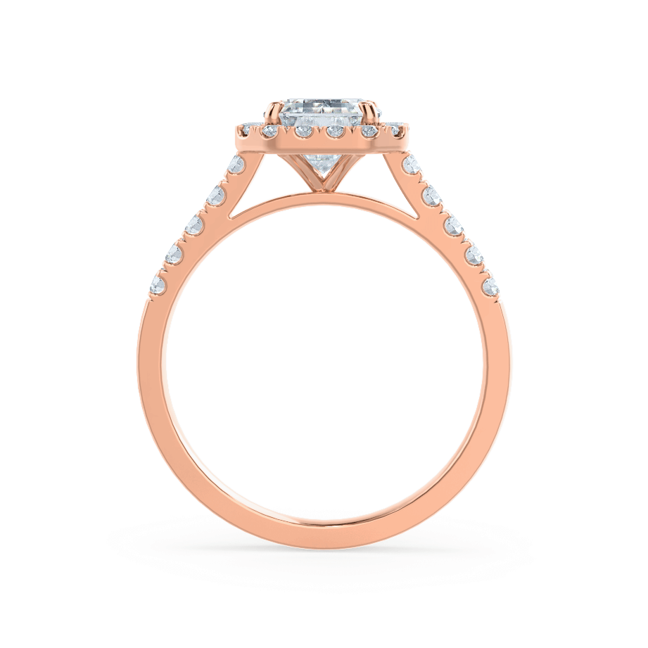 1.01 CT Emerald Halo & Pave Moissanite Engagement Ring