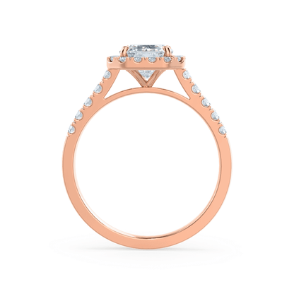 1.01 CT Emerald Halo & Pave Moissanite Engagement Ring