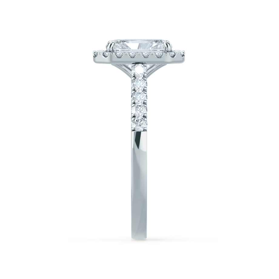 1.2 CT Radiant Halo & Pave Moissanite Engagement Ring