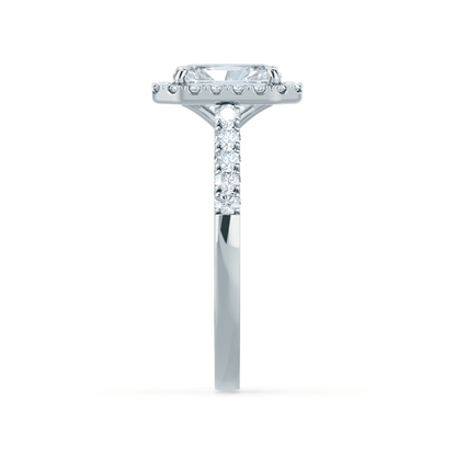 1.2 CT Radiant Halo & Pave Moissanite Engagement Ring