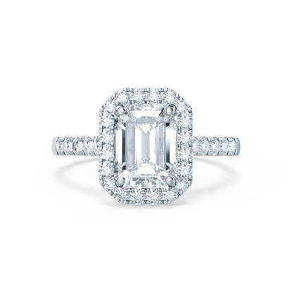 1.75 CT Emerald Halo & Pave Moissanite Engagement Ring