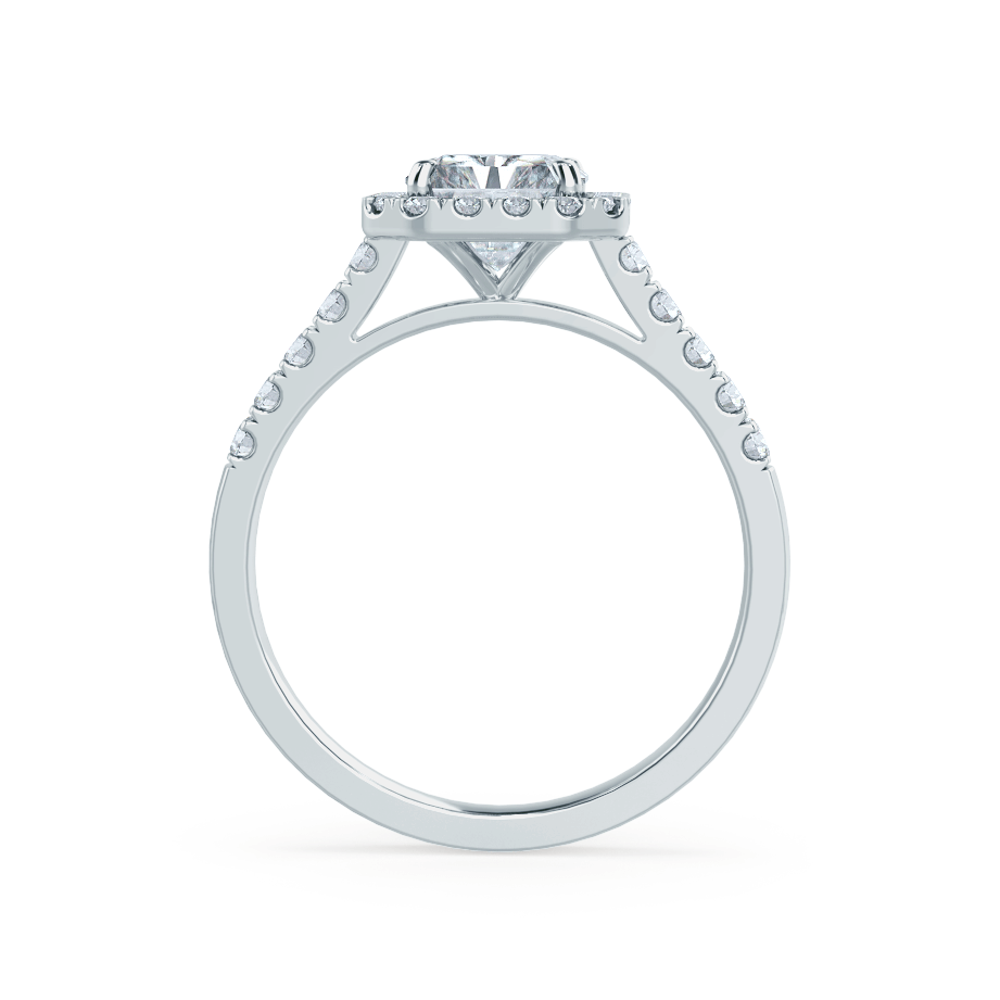 1.2 CT Radiant Halo & Pave Moissanite Engagement Ring