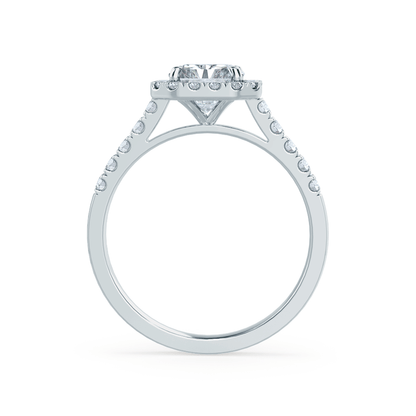 1.2 CT Radiant Halo & Pave Moissanite Engagement Ring