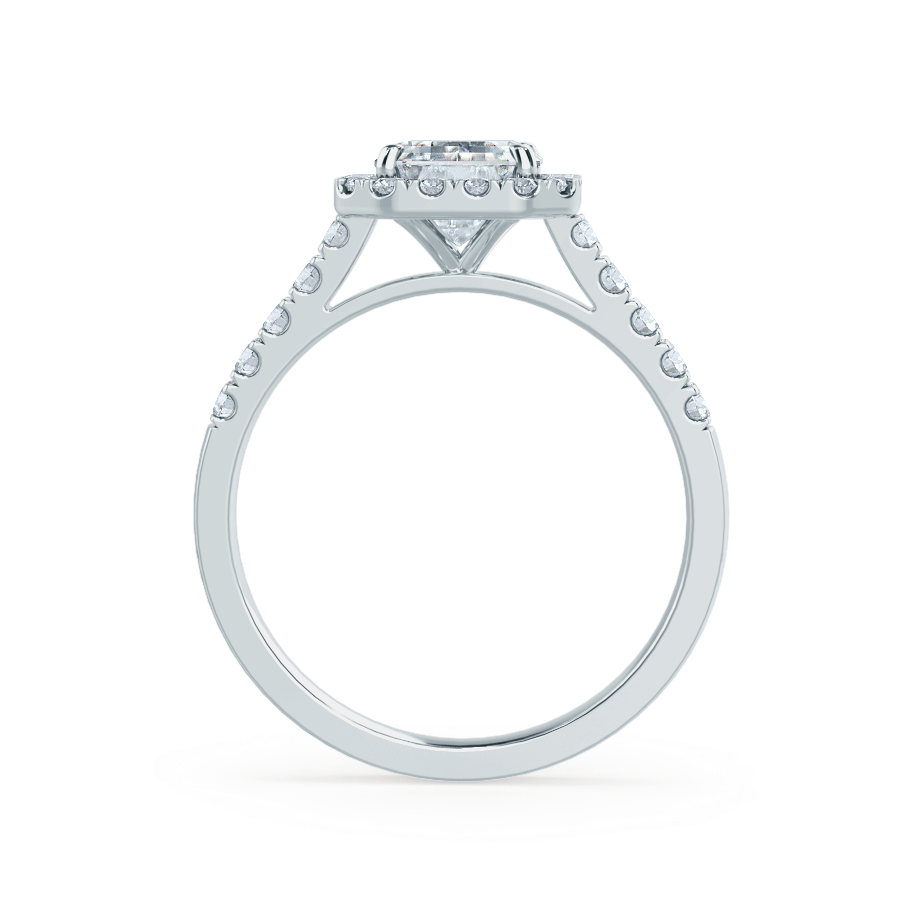 1.75 CT Emerald Halo & Pave Moissanite Engagement Ring