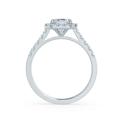 1.75 CT Emerald Halo & Pave Moissanite Engagement Ring