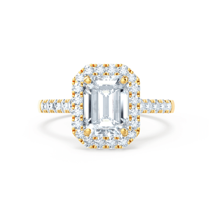 2 CT Emerald Halo & Pave Moissanite Engagement Ring