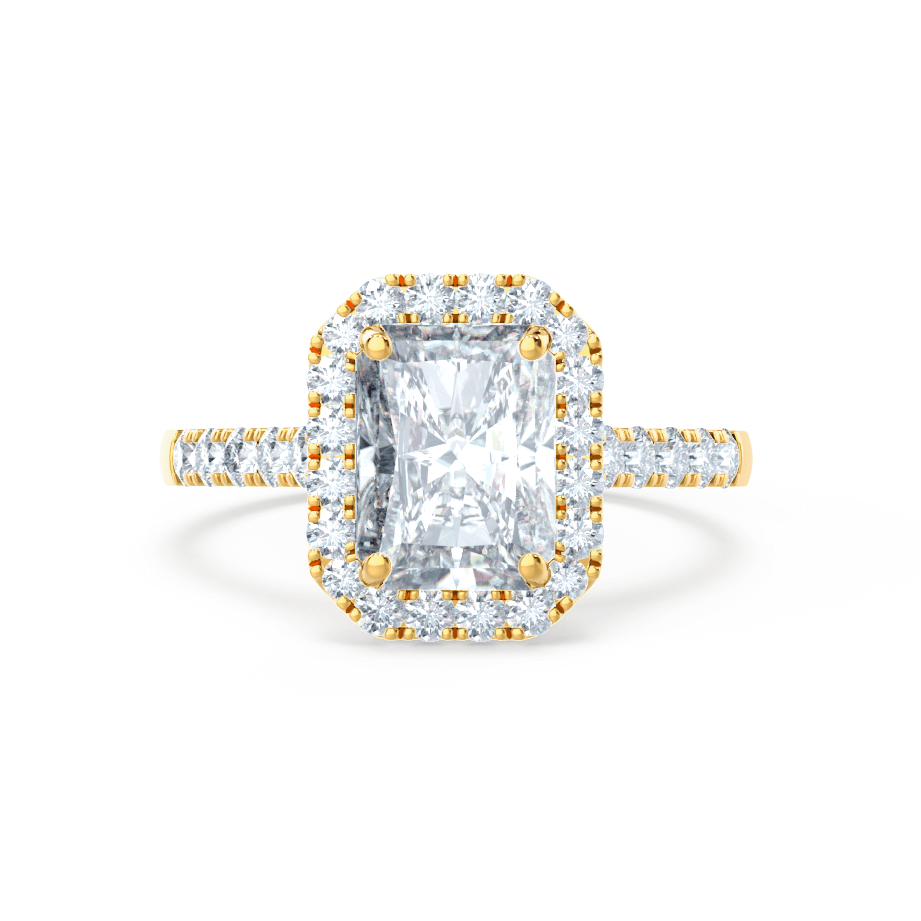 1.2 CT Radiant Halo & Pave Moissanite Engagement Ring