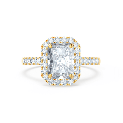 1.2 CT Radiant Halo & Pave Moissanite Engagement Ring