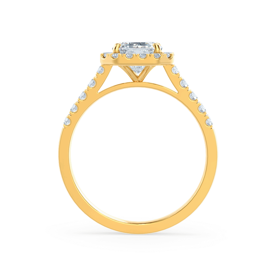 2 CT Emerald Halo & Pave Moissanite Engagement Ring