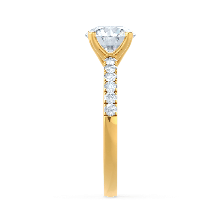 1.2 CT Round Pave Moissanite Engagement Ring