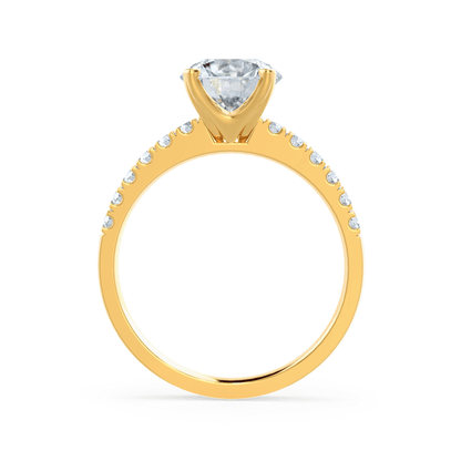 1.2 CT Round Pave Moissanite Engagement Ring