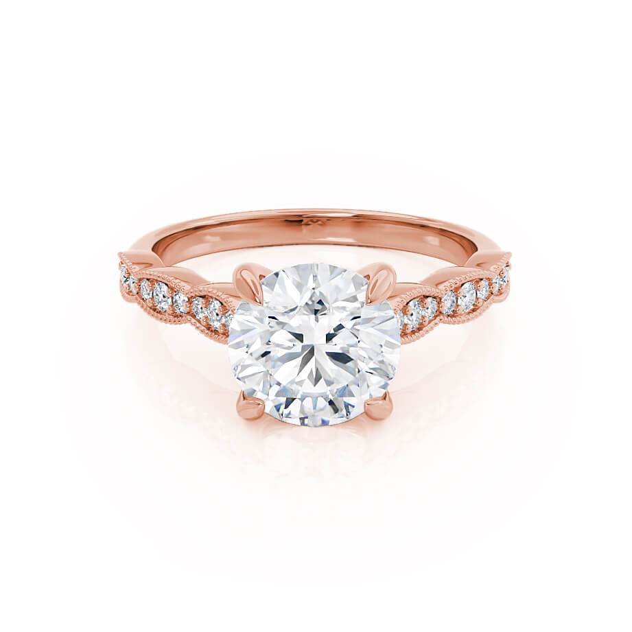 1 CT Round Pave Moissanite Engagement Ring