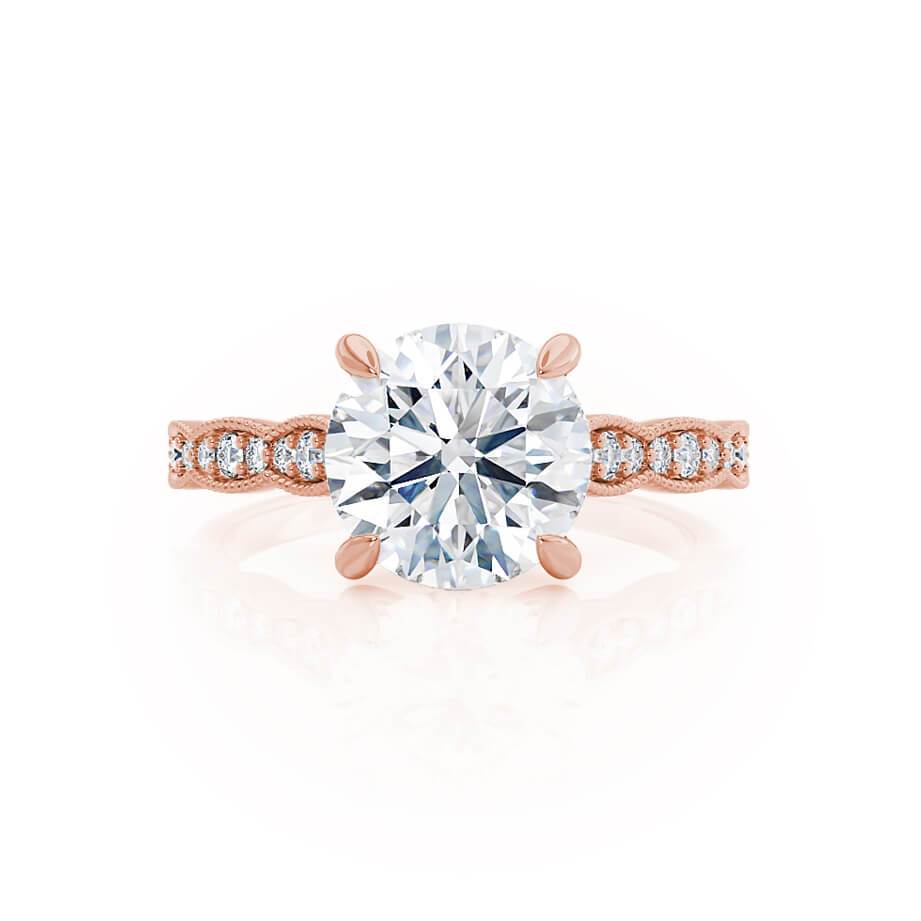 1 CT Round Pave Moissanite Engagement Ring