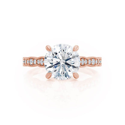 1 CT Round Pave Moissanite Engagement Ring