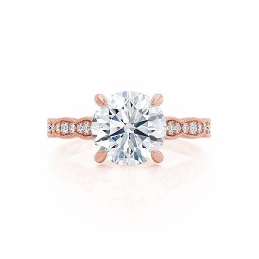 1 CT Round Pave Moissanite Engagement Ring