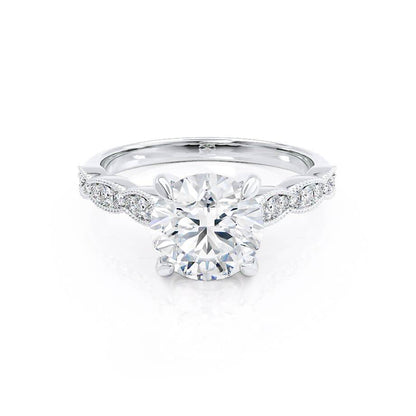 1 CT Round Pave Moissanite Engagement Ring