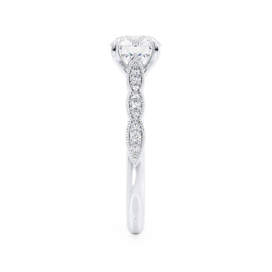 1 CT Round Pave Moissanite Engagement Ring