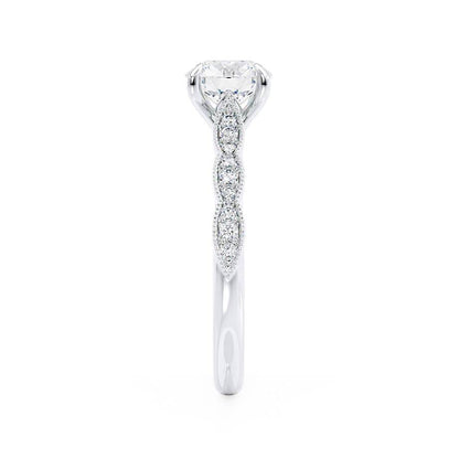 1 CT Round Pave Moissanite Engagement Ring