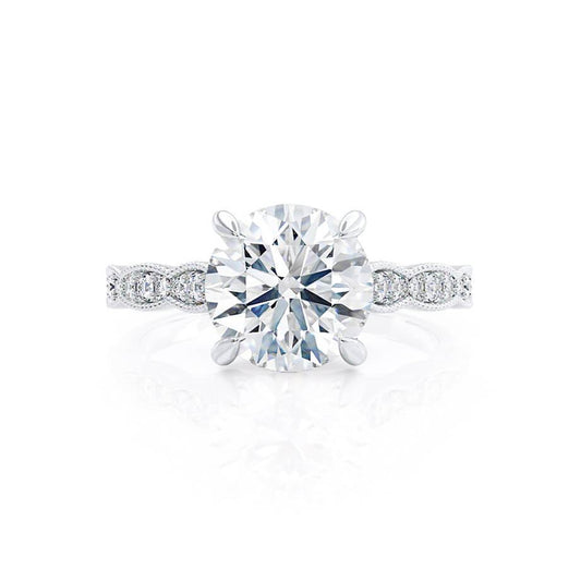 1 CT Round Pave Moissanite Engagement Ring