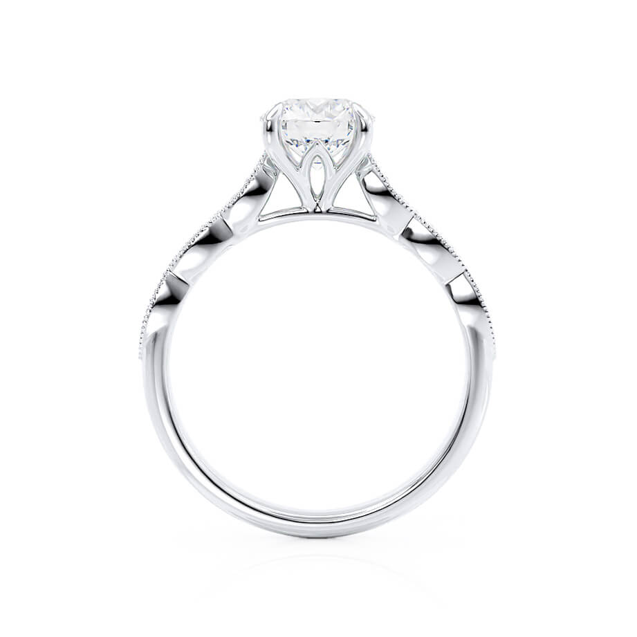 1 CT Round Pave Moissanite Engagement Ring