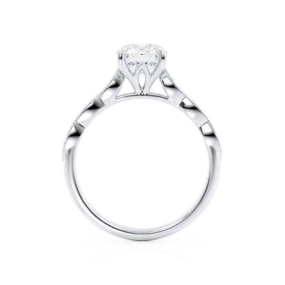 1 CT Round Pave Moissanite Engagement Ring
