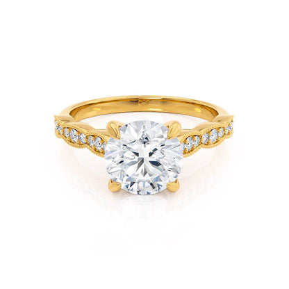 1.2 CT Round Pave Moissanite Engagement Ring