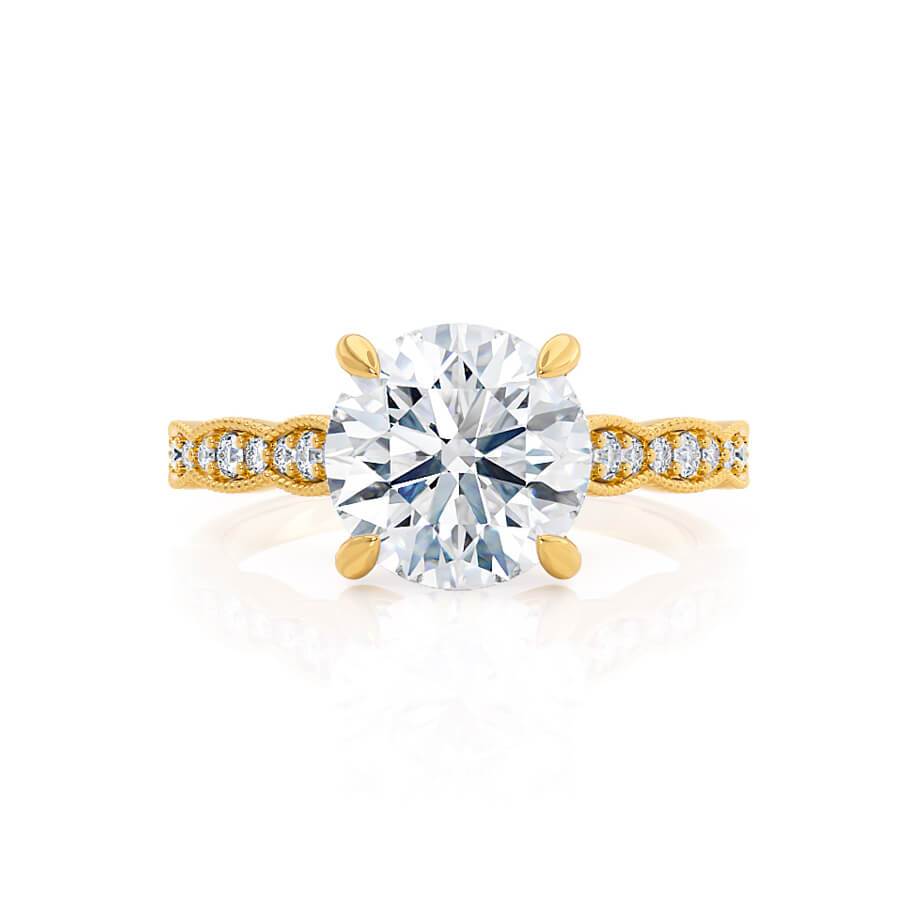 1.2 CT Round Pave Moissanite Engagement Ring