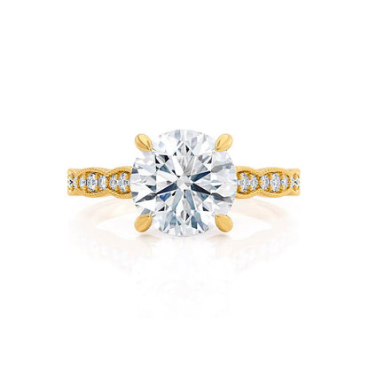 1.2 CT Round Pave Moissanite Engagement Ring