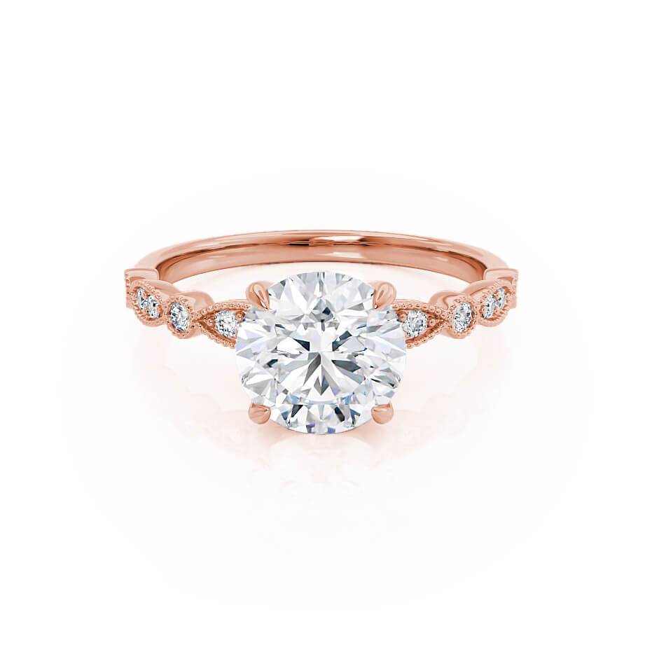 1 CT Round Pave Moissanite Engagement Ring