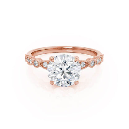 1 CT Round Pave Moissanite Engagement Ring