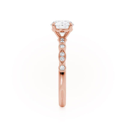 1 CT Round Pave Moissanite Engagement Ring
