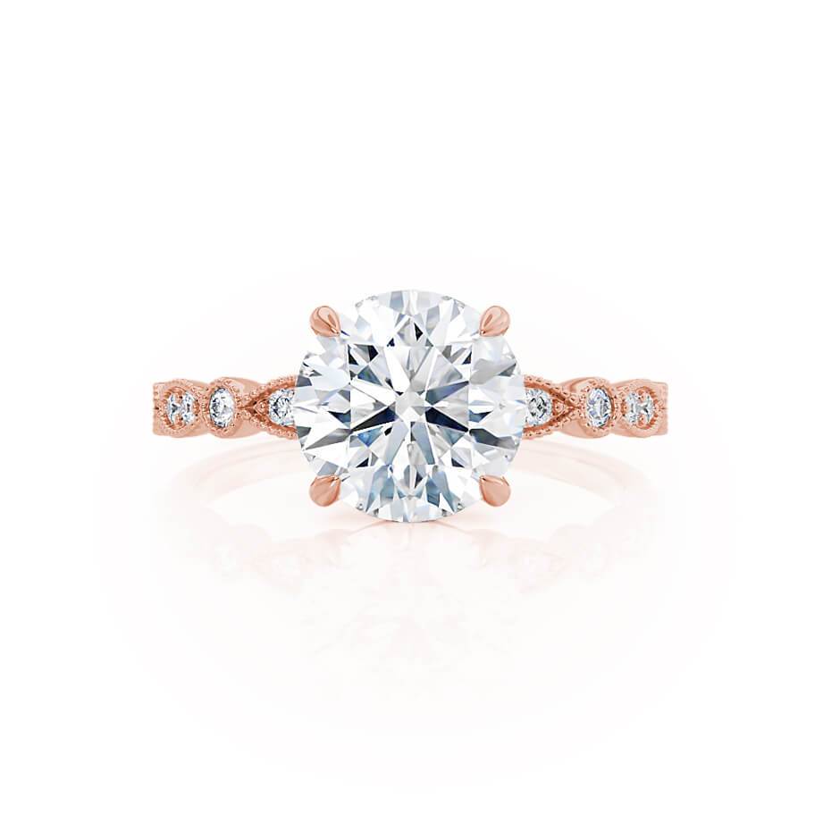1 CT Round Pave Moissanite Engagement Ring