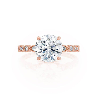1 CT Round Pave Moissanite Engagement Ring