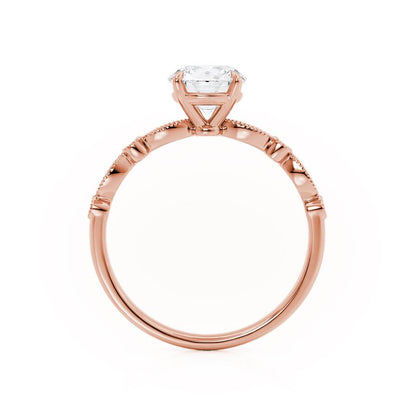 1 CT Round Pave Moissanite Engagement Ring