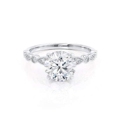 1 CT Round Pave Moissanite Engagement Ring