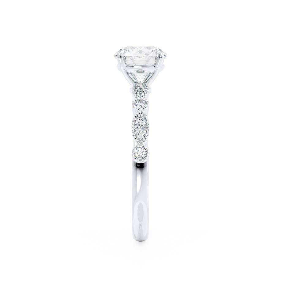 1 CT Round Pave Moissanite Engagement Ring