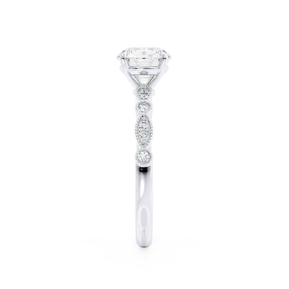 1 CT Round Pave Moissanite Engagement Ring