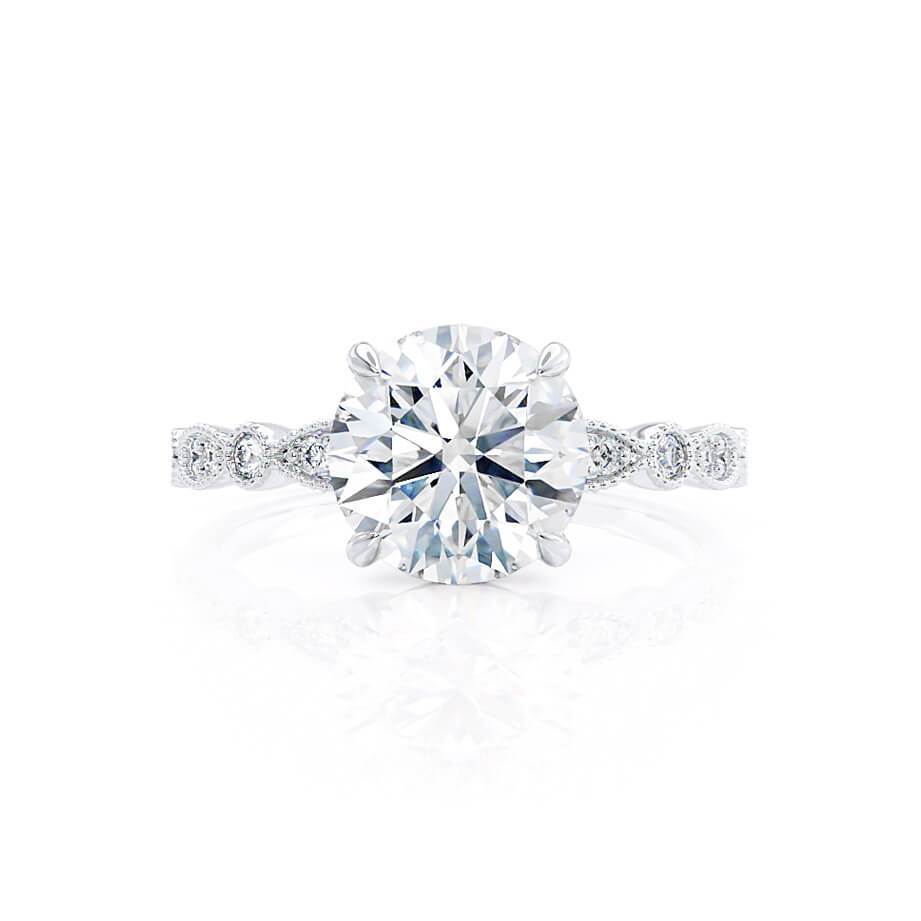 1 CT Round Pave Moissanite Engagement Ring
