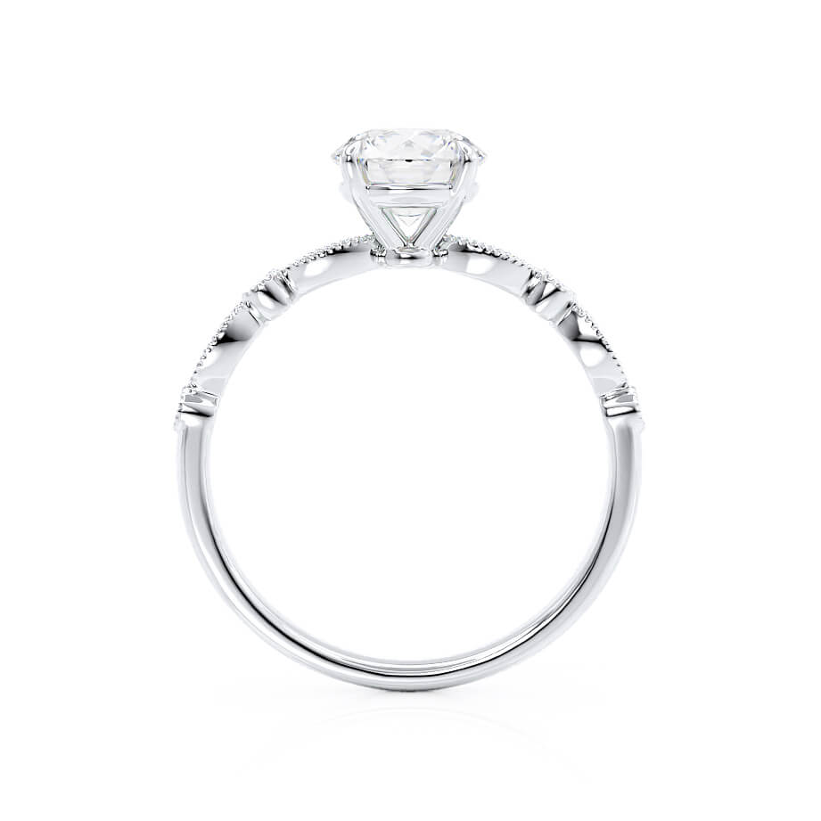 1 CT Round Pave Moissanite Engagement Ring