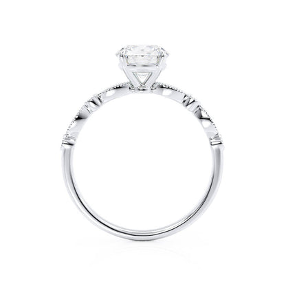 1 CT Round Pave Moissanite Engagement Ring