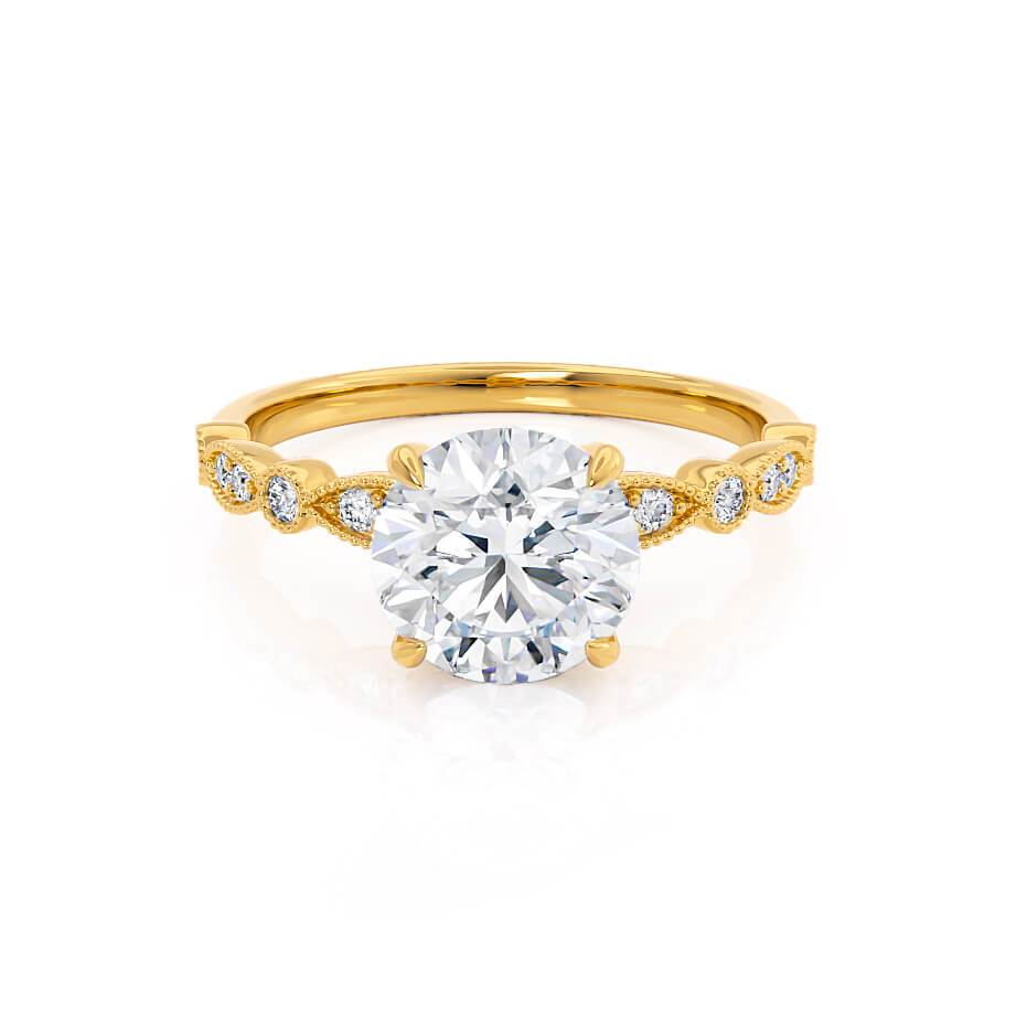 1 CT Round Pave Moissanite Engagement Ring