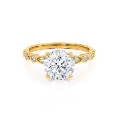 1 CT Round Pave Moissanite Engagement Ring