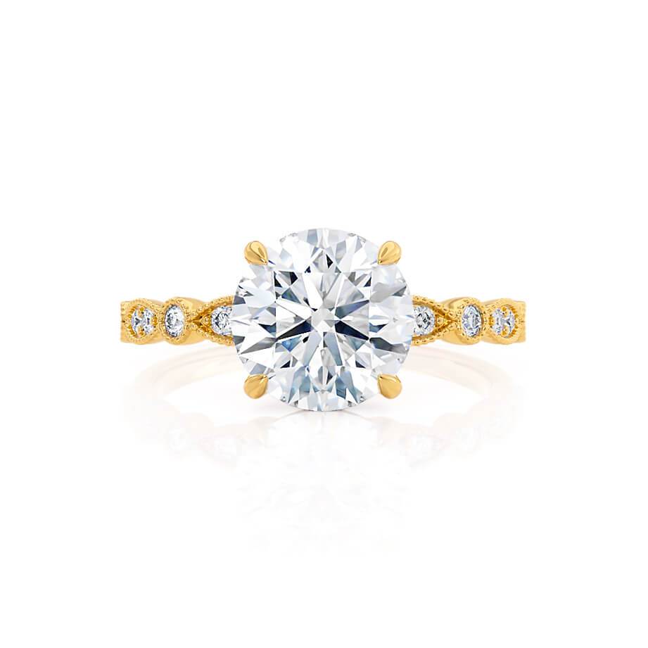 1 CT Round Pave Moissanite Engagement Ring