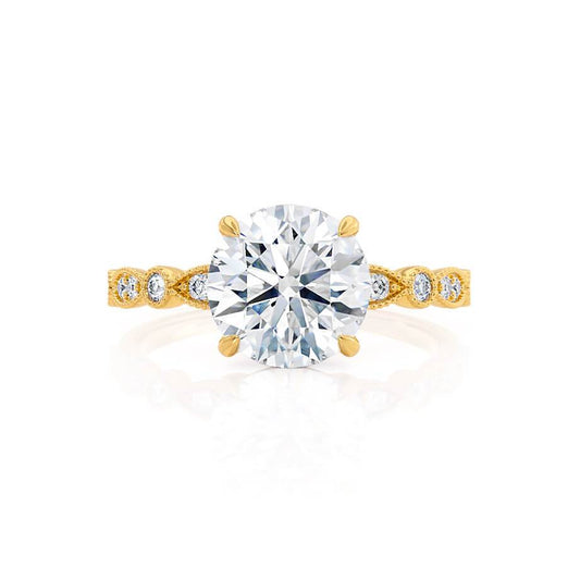 1 CT Round Pave Moissanite Engagement Ring