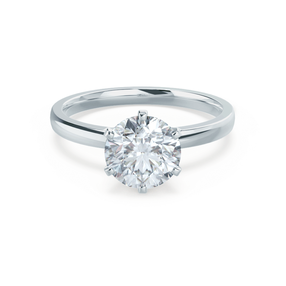 1.5 CT Round Solitaire Moissanite Engagement Ring
