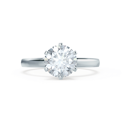 1.5 CT Round Solitaire Moissanite Engagement Ring
