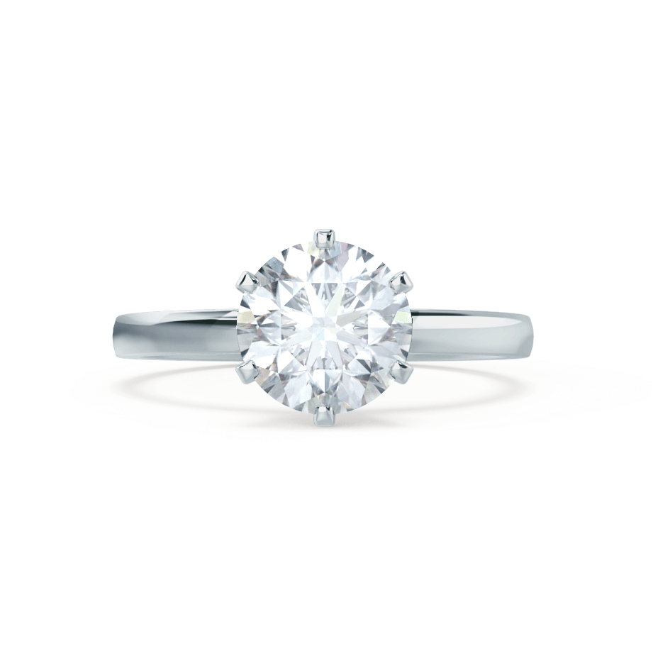 1.5 CT Round Solitaire Moissanite Engagement Ring
